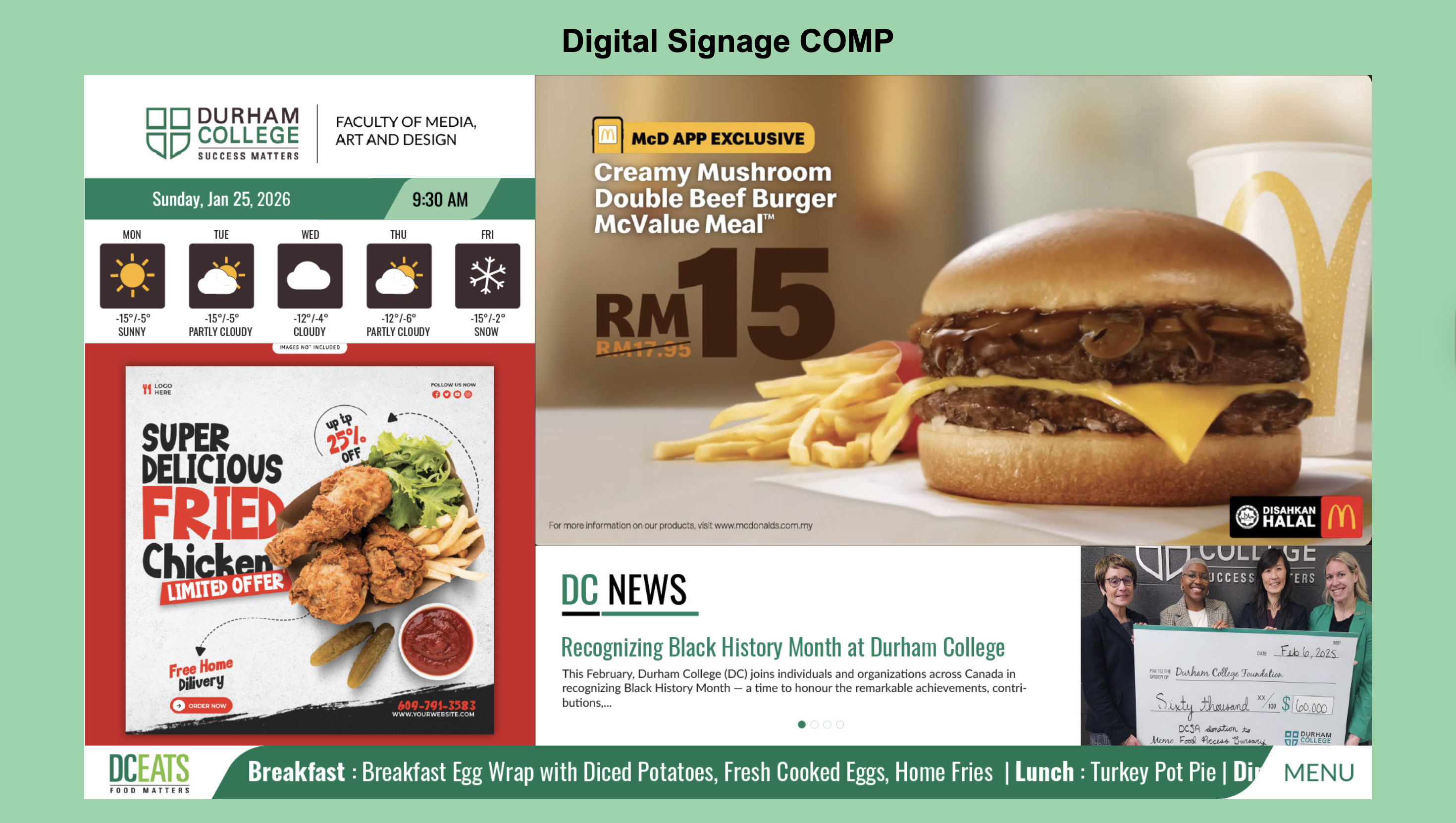 Digital signage system mockup view